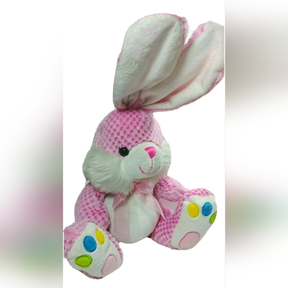 Pink BUNNY RABBIT Chrisha Creations Playful Plush 2009 16" soft stuffed - Picture 3 of 9